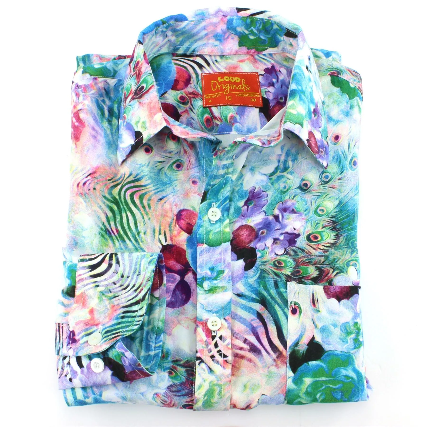 Tailored Fit Long Sleeve Shirt - Psychedelic Zebra Feathers
