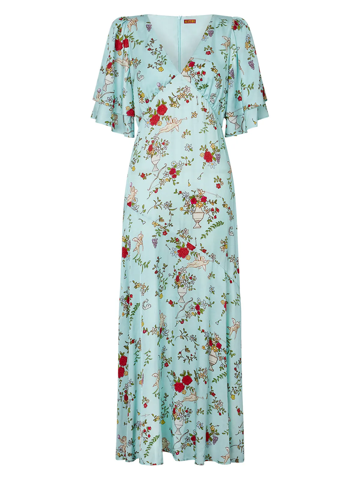 Tallulah Mint Cherub Print Maxi Dress