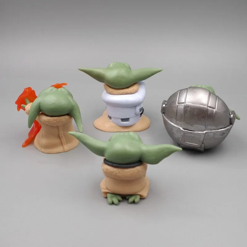 The Mandalorian | Set of 4 Baby Yoda Grogu Action Figures | 10 Cms |