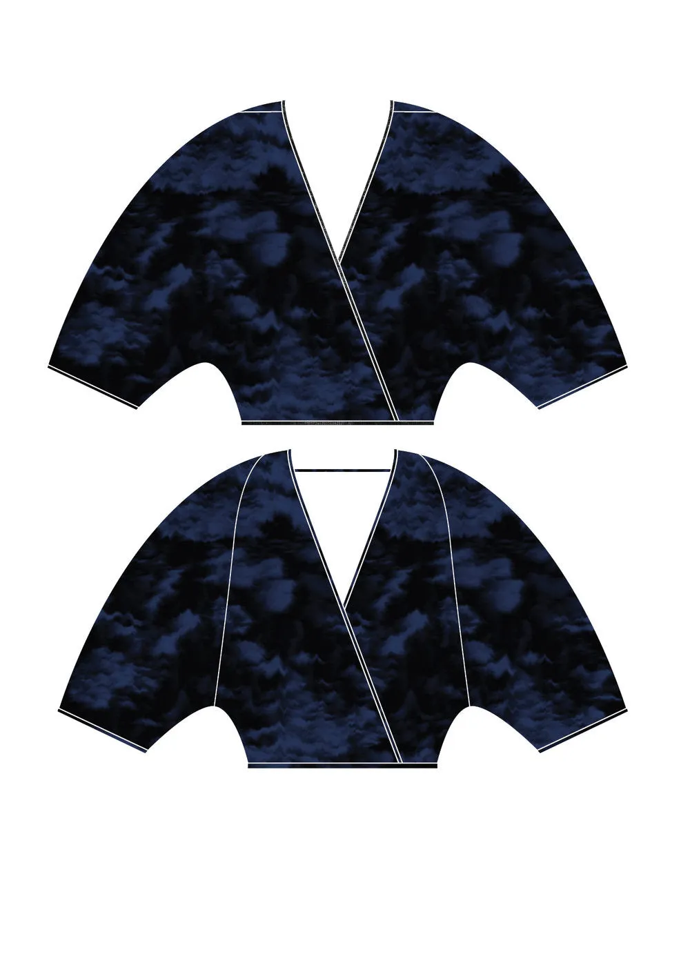 TOP DRAPING - blue printed