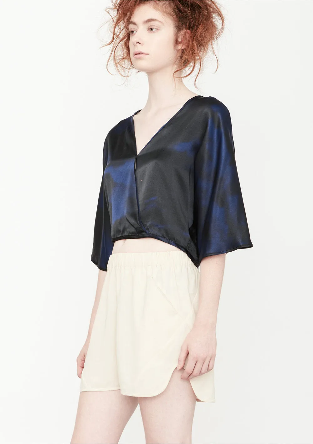 TOP DRAPING - blue printed