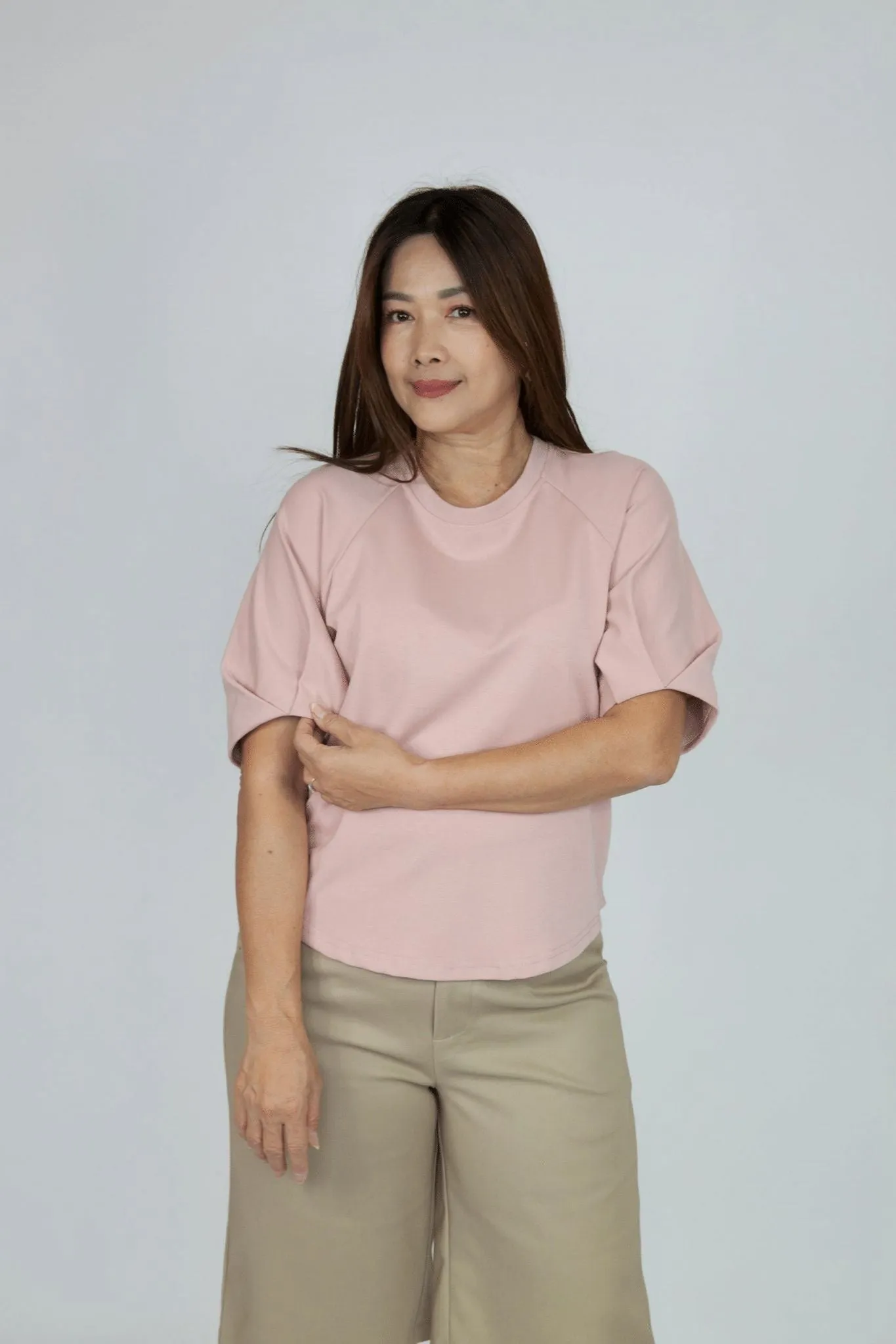 Trendy Folded Sleeve Shirt