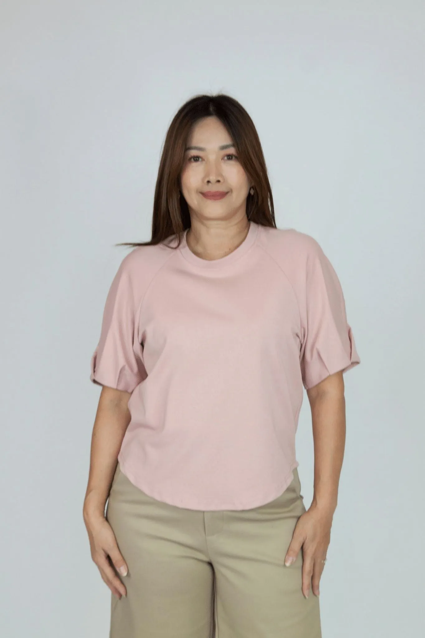 Trendy Folded Sleeve Shirt