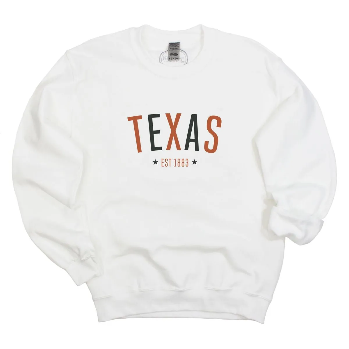 University of Texas at Austin (The) Star Arch Crewneck Fleece in White