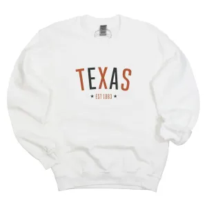 University of Texas at Austin (The) Star Arch Crewneck Fleece in White