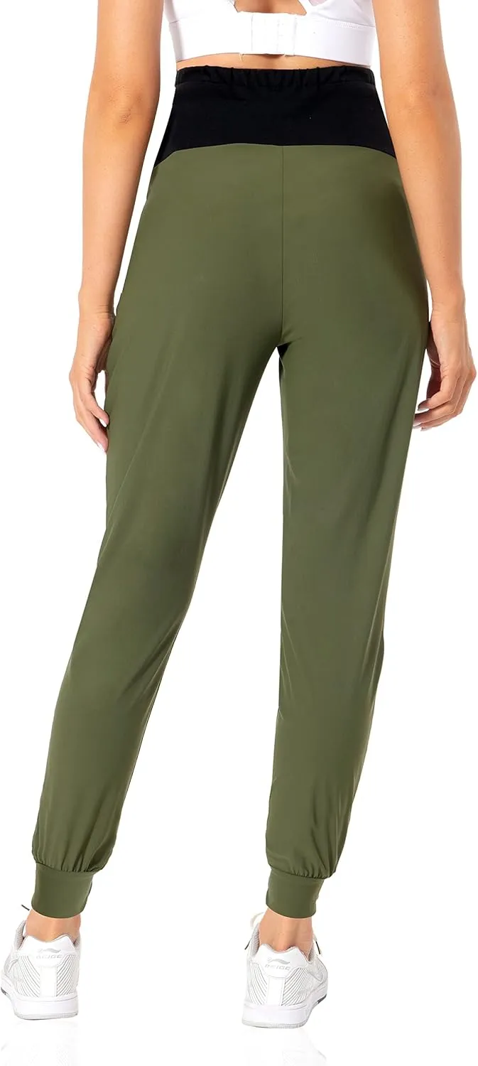 V VOCNI Maternity Jogger Pants Women's Quick Dry Lounge Scrub Joggers Pockets Sweatpants Workout Clothes