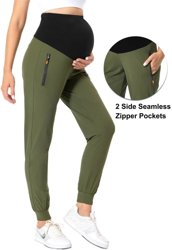 V VOCNI Maternity Jogger Pants Women's Quick Dry Lounge Scrub Joggers Pockets Sweatpants Workout Clothes