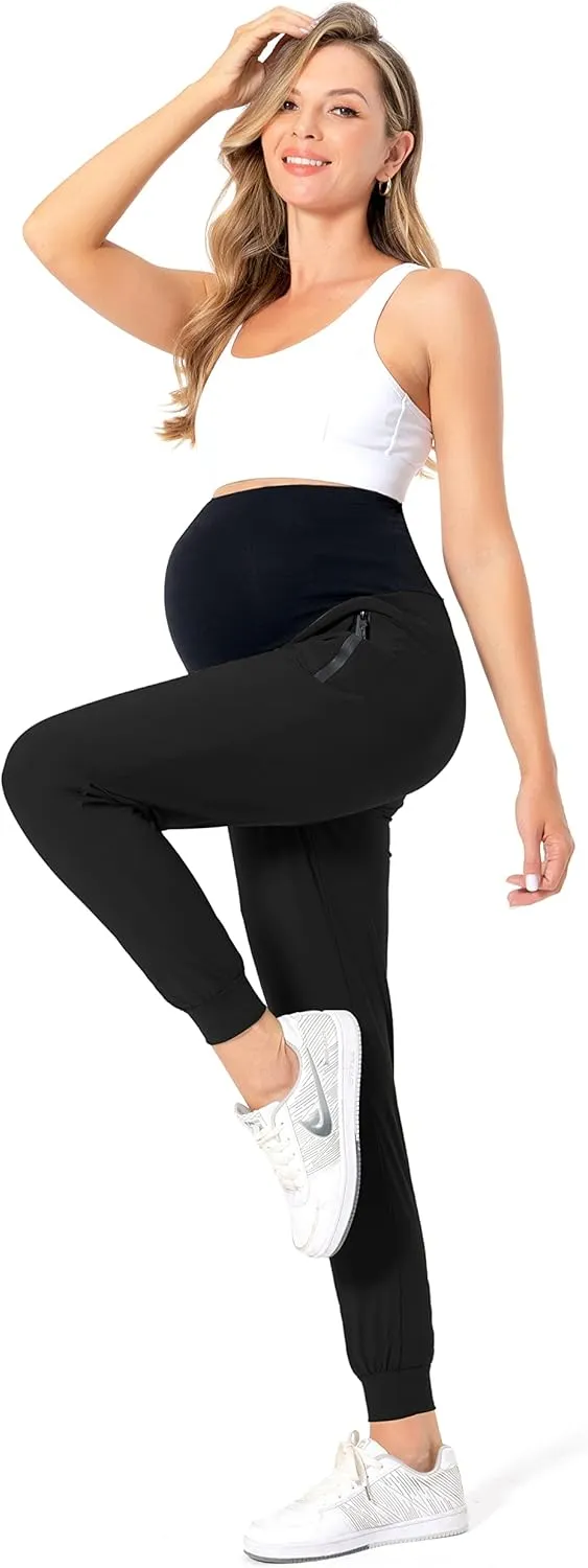 V VOCNI Maternity Jogger Pants Women's Quick Dry Lounge Scrub Joggers Pockets Sweatpants Workout Clothes