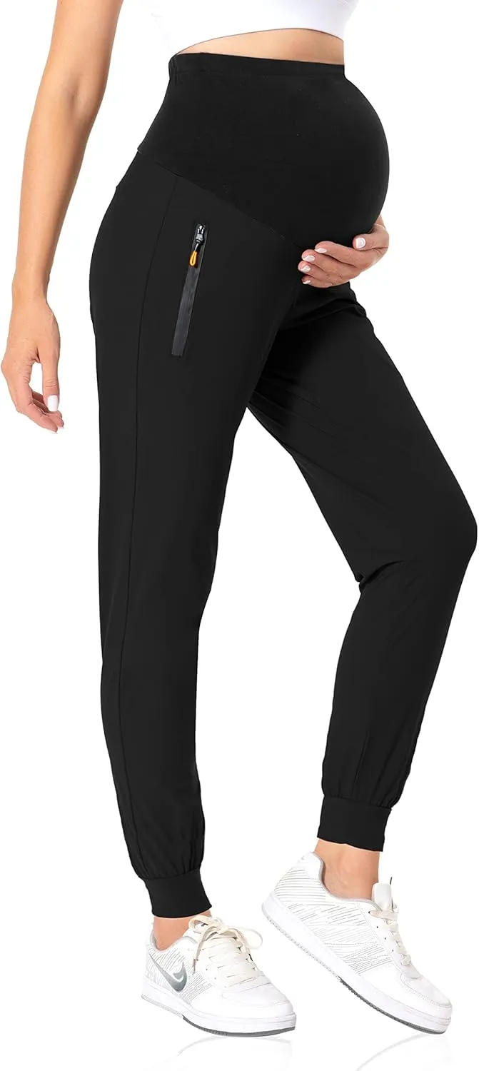 V VOCNI Maternity Jogger Pants Women's Quick Dry Lounge Scrub Joggers Pockets Sweatpants Workout Clothes