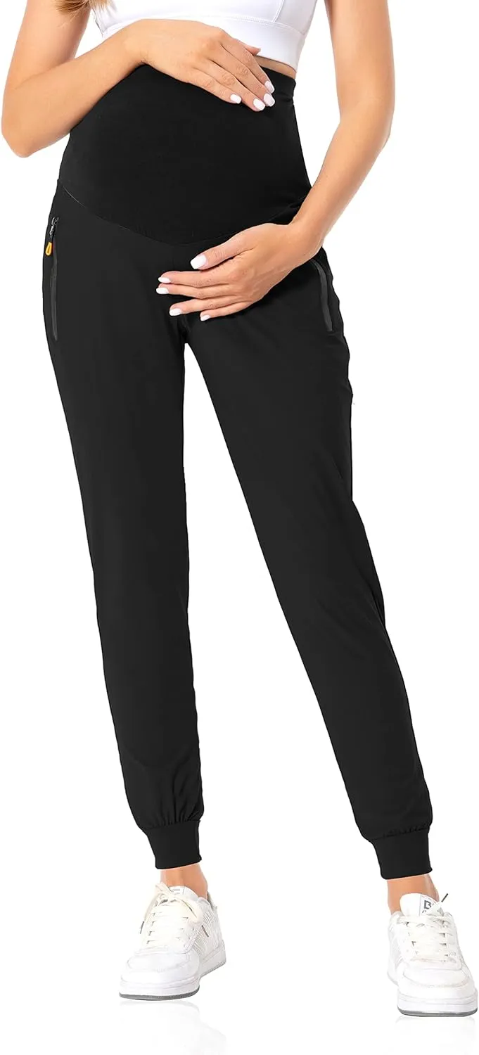 V VOCNI Maternity Jogger Pants Women's Quick Dry Lounge Scrub Joggers Pockets Sweatpants Workout Clothes