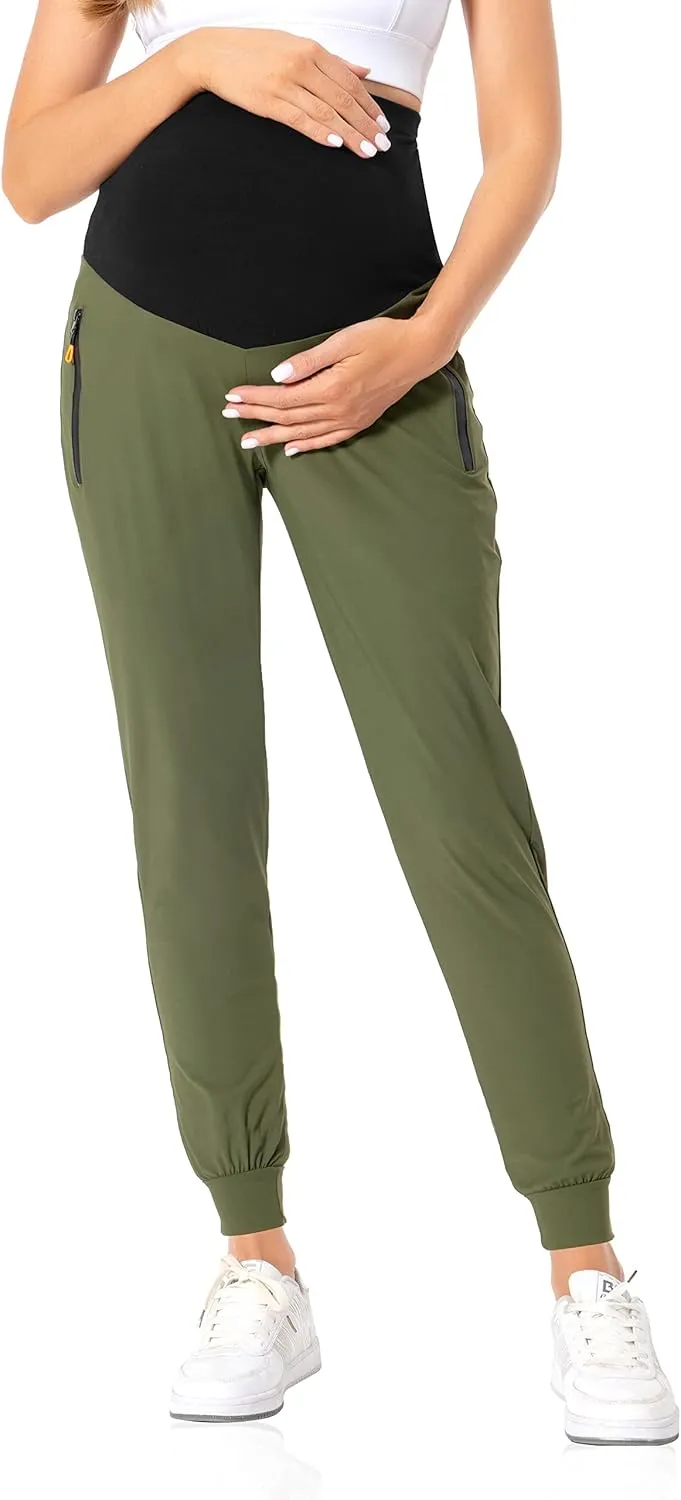 V VOCNI Maternity Jogger Pants Women's Quick Dry Lounge Scrub Joggers Pockets Sweatpants Workout Clothes
