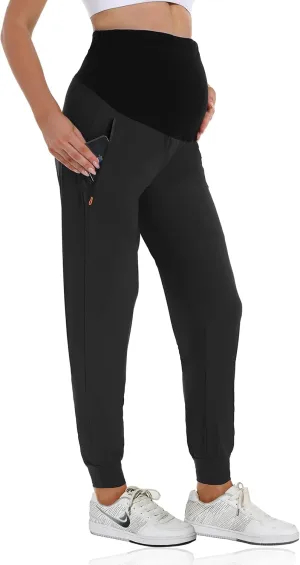 V VOCNI Maternity Jogger Pants Women's Quick Dry Lounge Scrub Joggers Pockets Sweatpants Workout Clothes
