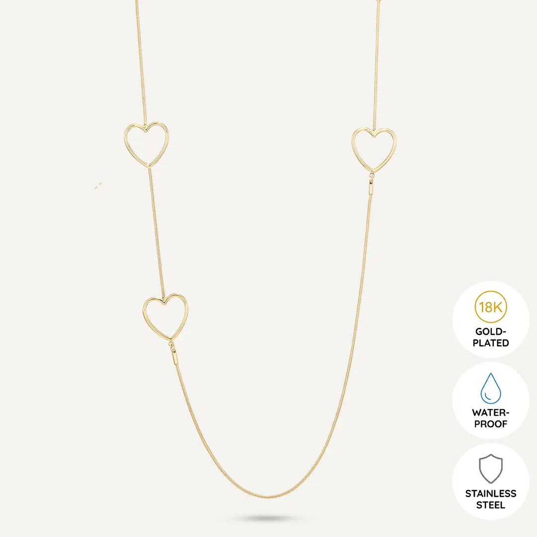 Vibes | Endless Love Heart Chain Necklace | 18K Gold-Plated