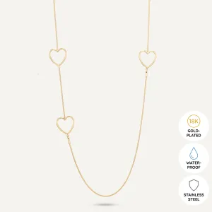 Vibes | Endless Love Heart Chain Necklace | 18K Gold-Plated