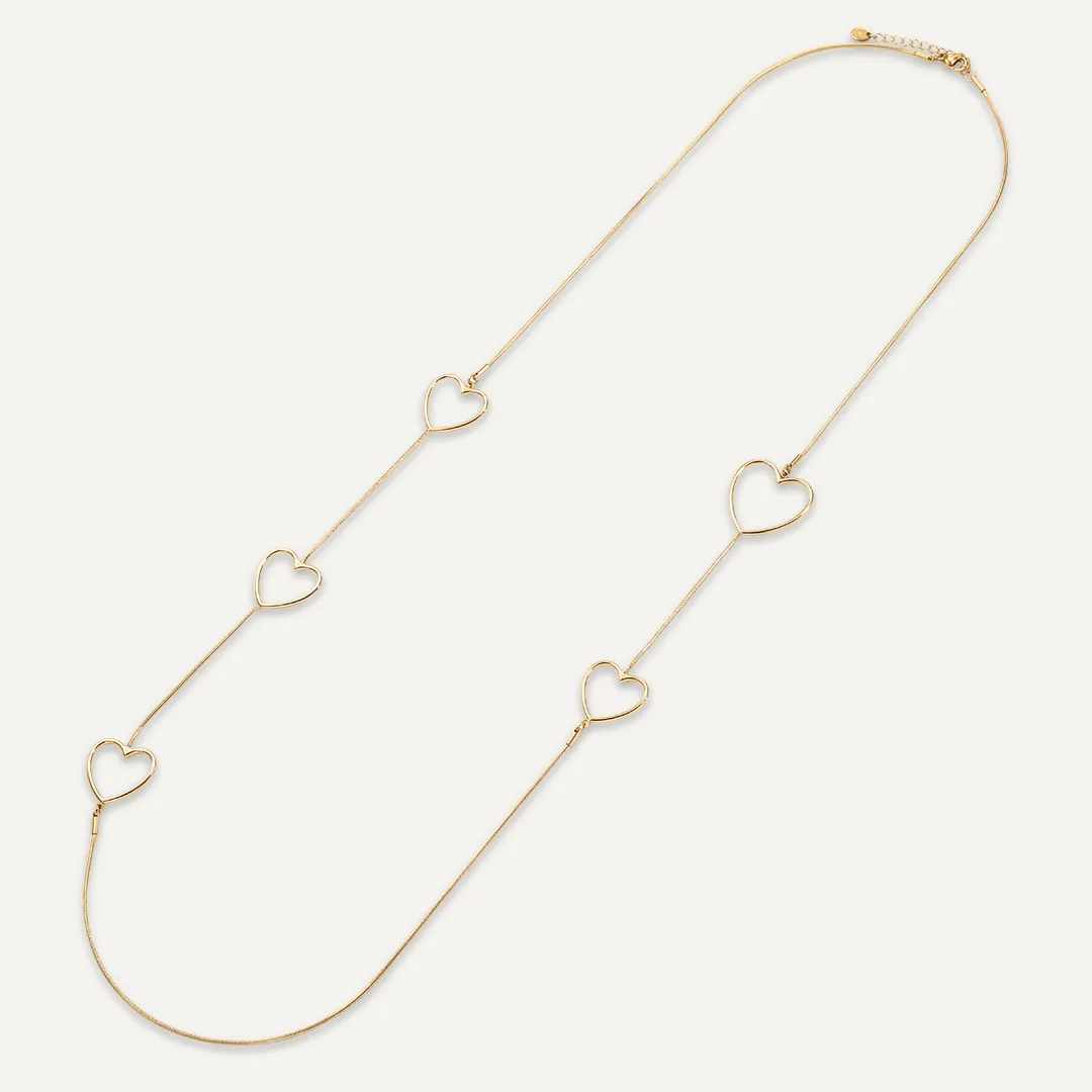 Vibes | Endless Love Heart Chain Necklace | 18K Gold-Plated