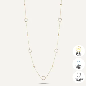 Vibes | Long Circle Harmony Necklace | 18K Gold-Plated
