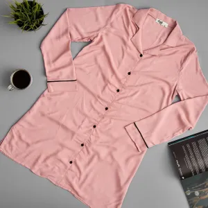 Women summer pajama Cashmere buttoned night shirt