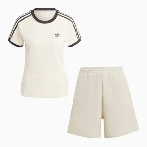 Women's 3-Stripes Slim T Shirt and  Terry Shorts Outfit