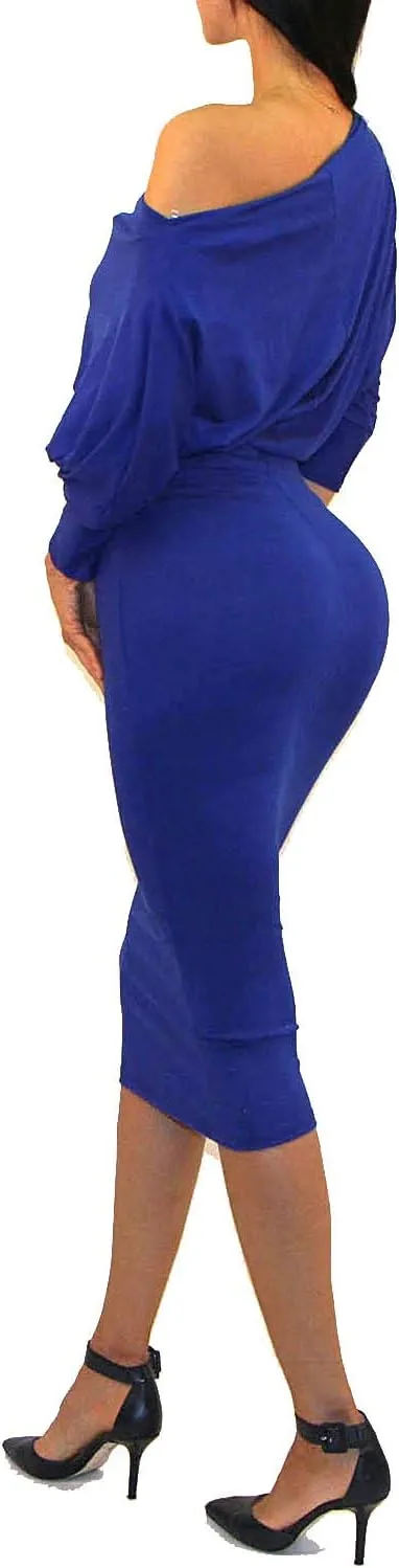Women's USA Classic Slim Fit Bodycon Pencil Midi Dress