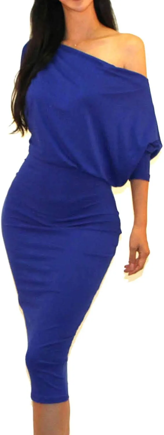 Women's USA Classic Slim Fit Bodycon Pencil Midi Dress
