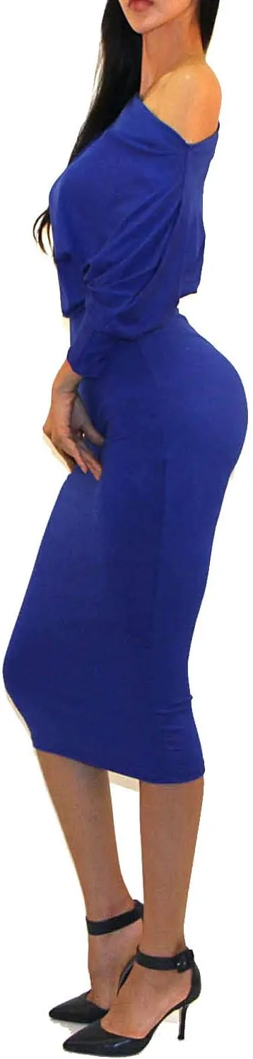 Women's USA Classic Slim Fit Bodycon Pencil Midi Dress
